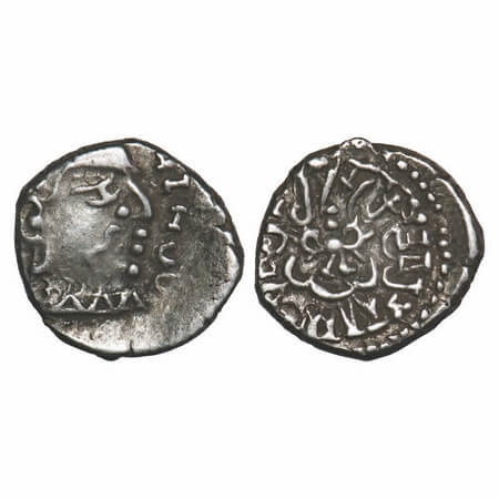 Gupta, Skandagupta (c. 455-480 AD), Fire Altar Type, Silver Drachma, 2.09g, 12.92x13.73mm,