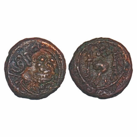 Deccan, Vishnukundin Fabric, Prithvimaharaja (c. 500-600 AD), Copper Alloy Unit, 2.88g, 15