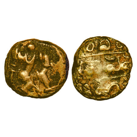 Vijayanagar Kingdom, Harihara II (1377-1404 AD), Gold Varaha (pagoda), 3.33g, 11.44x12.34m