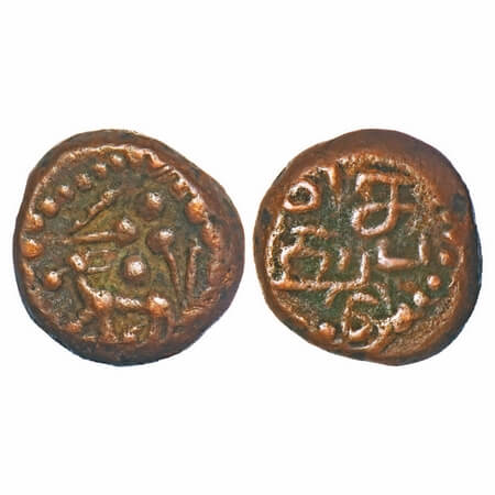 Sethupatis of Madurai, Udaya Dalavai Sethupati (c.1605-1623 AD), Copper Kasu, 3.55g, 13.21