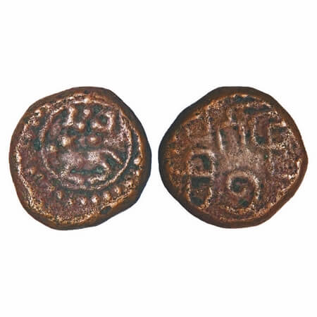 Sethupatis of Madurai, Udaya Dalavai Sethupati (c. 1605-1623 AD), Copper Kasu, 3.37g, 13.7