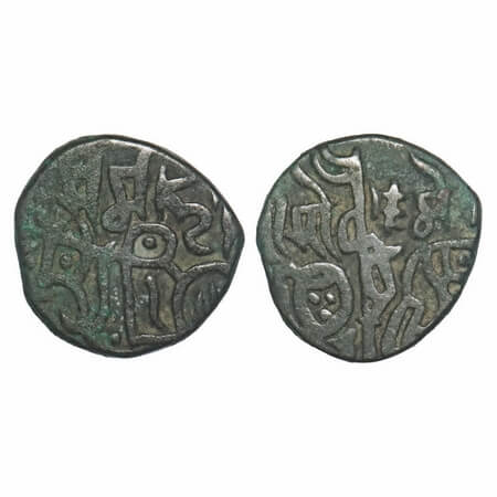 Chauhan Dynasty, Delhi Sultanate (early period 1169-1179 AD), Billon Jital, 3.40g, Raja So
