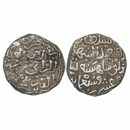 Dehli Sultanate, Billon Tanka, 9.16g, Muhammad bin Tughluq, Mintless, Obv: duriba fi zaman