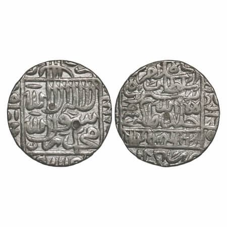 Dehli Sultanate, Silver Rupee, 11.45g, Islam Shah Suri, , AH 960, Gwalior Mint. crescent m