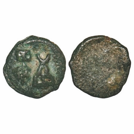 Post-Mauryan, Vidarbha Region, Taxila type, Cast Copper, 4.42g, 18.12x17.88mm, Obv: Invert