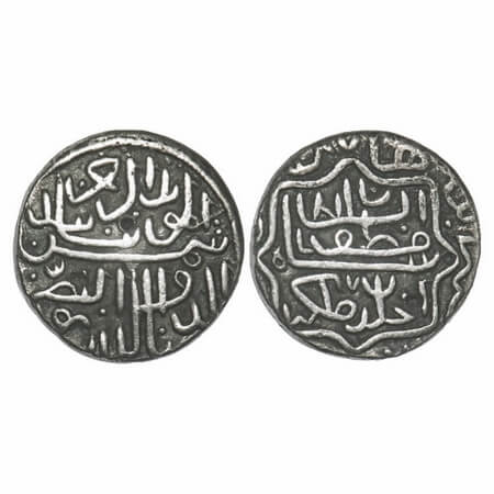 Gujarat Sultanate, Silver Tanka, 6.88g, (64 rati standard), Shams Al Din Muzaffar II, (Bur