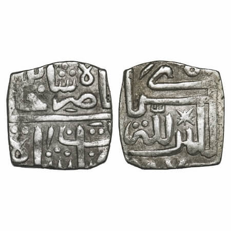 Malwa Sultanate, Silver 1/4 Tanka, 2.70g, Nasir Shah (AH 906-916, 1500-1510 AD), al wathiq