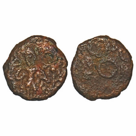 Post-Mauryan, Ujjaini Region, Uninscribed type, 2.37g, 14.04x13.90mm, Copper Unit, Obv: Ma