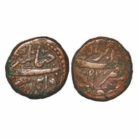 Jahangir, Copper Dam/Falus, 20.00g, Agra, AH 1022/8 RY. KM 126.1 type. About Very Fine, Ra