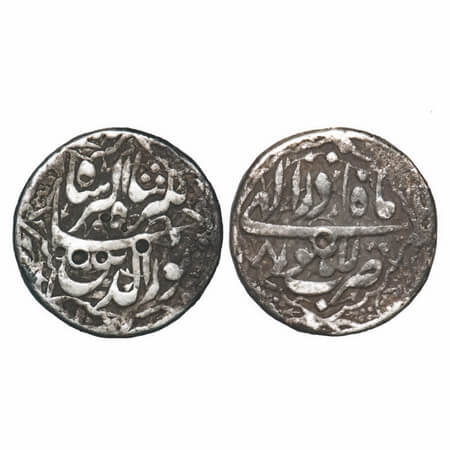 Jahangir, Silver Rupee, 11.26g, Lahore Mint, Ilahi month 'Azar', 8 RY, ornamental type. KM