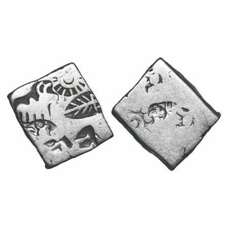 Punch Marked Coins, Post-Maurya (c. 300-250 BC), Mathura region, Silver Karshapana, 14.04x