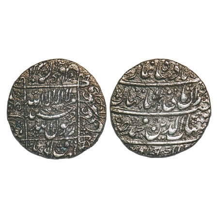 Shah Jahan I, Silver Rupee, 10.59g, Mule coin, Akbarabad Mint, AH 1041, Obv: KM 235.3 type