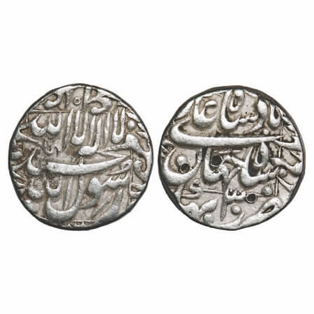 Shah Jahan I, Silver Rupee, 11.43g, Bhakkar Mint, 30 RY, legends in square area, complete 