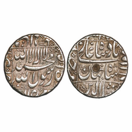 Shah Jahan, Silver Rupee, 11.46g, Daulatabad Mint AH 1057/20 RY, square aread type, mint i