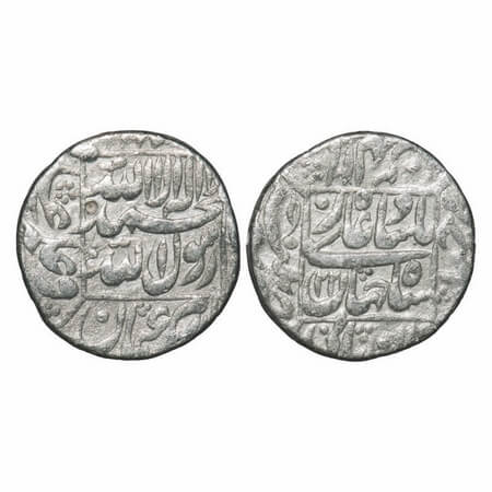 Shah Jahan I, Silver Rupee, 11.15g, Patna Mint, 22 RY, legends in square area, mint in lef