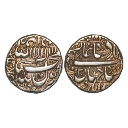 Shah Jahan I, Silver Rupee, 11.38g, Qandahar Mint, AH 1056/20 RY, legends in square area, 