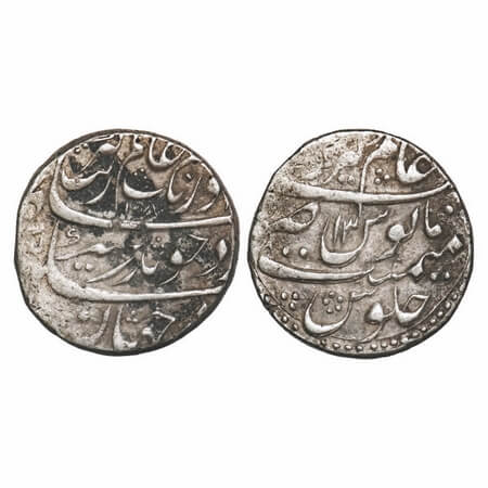 Aurangzeb, Silver Rupee, 11.51g, Alamgirpur Mint, AH 10802/13 RY, mint at top. KM 300.9. u
