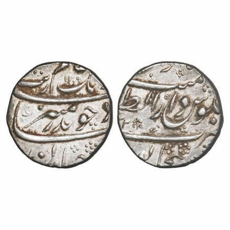Aurangzeb, Silver Rupee, 11.43g, Dar ul Zafar Bijapur Mint, AH 1109/42 RY, with Vithoba sy