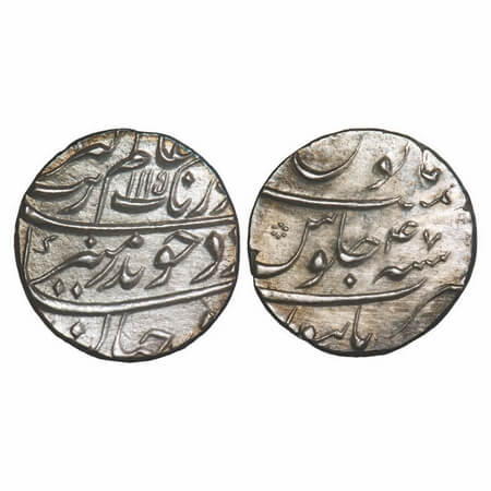 Aurangzeb, Silver Rupee, 11.45g, Burhanpur Mint, AH 1115/47 RY, without mint epithet. KM 3
