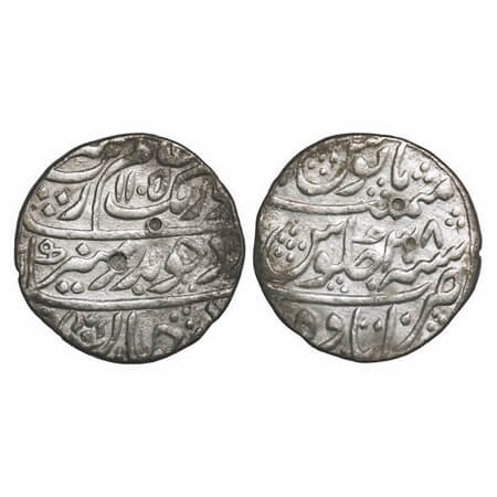Aurangzeb, Silver Rupee, 11.14g, Itawa Mint, AH 1105/38 RY, broad flan with complete die i
