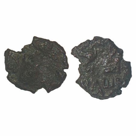 Post-Maurya, Kaushambi region, Ashwaghosh, Copper Unit, 4.64g, 17.05x19.08mm, Obv: Animal 