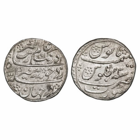 Aurangzeb, Silver Rupee, 11.51g, Surat Mint, AH 1091/23 RY, beautiful pelleted flower mint