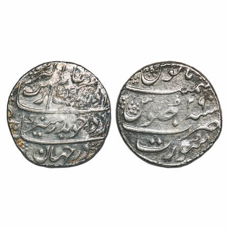 Aurangzeb, Silver Rupee, 11.37g, Surat Mint, AH 1094/23 RY. KM 300.86. Broad Flan, Very Fi