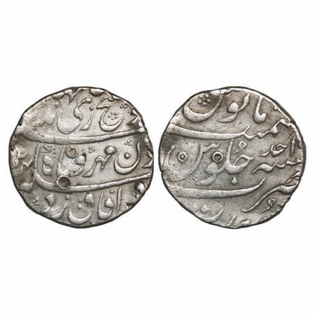Jahandar Shah, Silver Rupee, 11.50g, Surat Mint, AH (11)24/RY Ahd, Abu al Fath type. KM 36