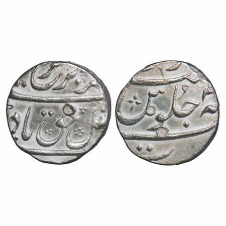 Farrukhsiyar, Silver 1/2 Rupee, 5.71g, Surat Mint, 4 RY. KM 375.2. Very Fine+, Scarce.