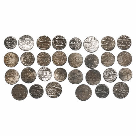 Mughal-Independent Kingdom & EIC, Silver, (Large Lot of 15 Coins), A) Shah Jahan (1) - min