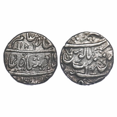 Maratha Confederacy, Silver Rupee, 10.97g, Dar ul Khair Ajmer Mint, INO Shah Alam II, AH 1