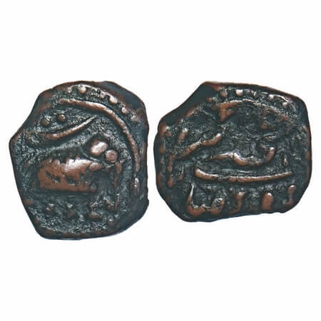 Mysore, Copper, ¼ Paisa/Akhtar, 2.51g, Tipu Sultan, Faiz Hisar Mint, AM 1226 (Retro date).
