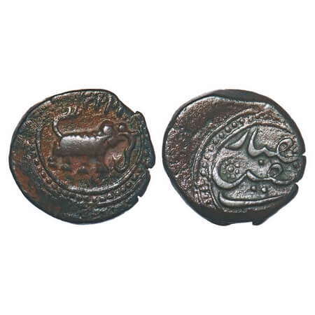 Mysore, Copper ½ Paisa, 5.66g, Tipu Sultan, Faiz Hisar Mint, AM 1222 (Retro date), Obv: da