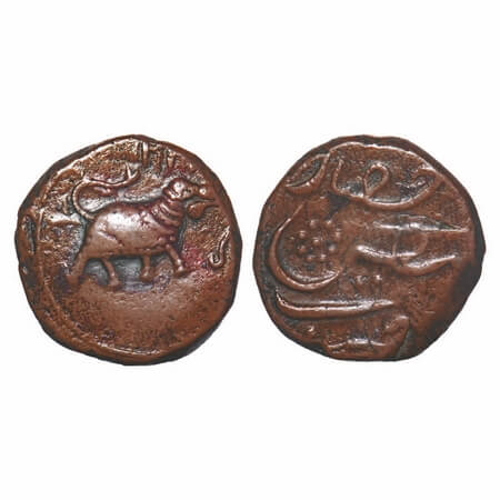 Mysore, Copper Paisa, 11.17g, Tipu Sultan, Faiz Hisar Mint, AM 122(1) (Retro), Obv: date a
