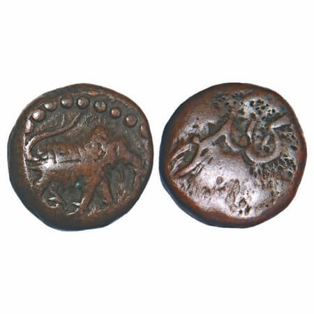 Mysore, Copper ¼ Paisa, 3.11g, Tipu Sultan, Kalikut Bandar Mint, ND, Obv: Elephant towards