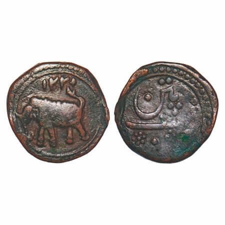 Mysore, Copper ½ Paisa, 5.54g, Tipu Sultan (1787-1799 AD), Patan Mint, AH 1221 (Retro date