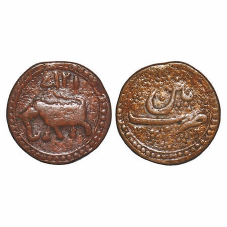 Mysore, Copper Paisa, 9.50g, Tipu Sultan, Patan Mint, AM 1218 (Retro date), Obv: date abov