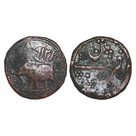 Mysore, Copper Paisa, 10.94g, Tipu Sultan, Patan Mint, AM 1219 (Retro date), Obv: date abo