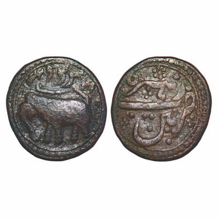 Mysore, Copper Paisa/Zohra (elongated), 10.53g, Tipu Sultan, Patan Mint, AM 1223 (Retro sp