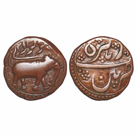 Mysore, Copper Paisa/Zohra, 10.95g, Tipu Sultan, Patan Mint, AM 1223 (Retro date, split by