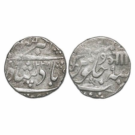 Baroda, Silver Rupee, 11.52g, Anand Rao (AH 1215-1235 / 1800-1819 AD), Petlad Mint, INO Mu