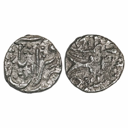Bhopal, Silver 1/4 Rupee, 2.66g, INO Muhammad Akbar II sahib Qiran type couplet, (Daulatga