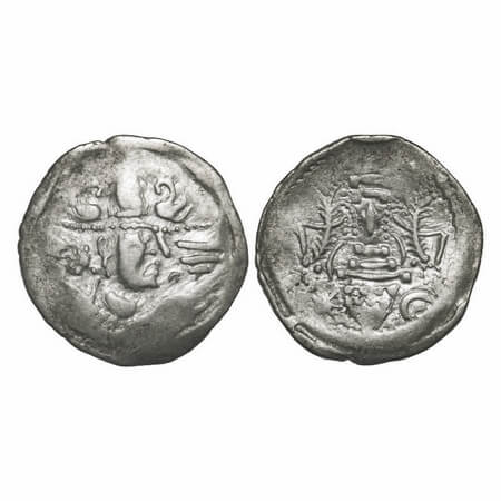 Indo-Sassanian, Anonymous Issue, Rajasthan Region, Silver Drachma, 3.94g, 23.52x23.39mm, O