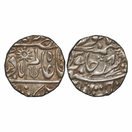 Chhatarpur, Silver Rupee, 11.21g, (Chhatarpur Mint), INO Shah Alam II, 8 RY, Chakra & trid
