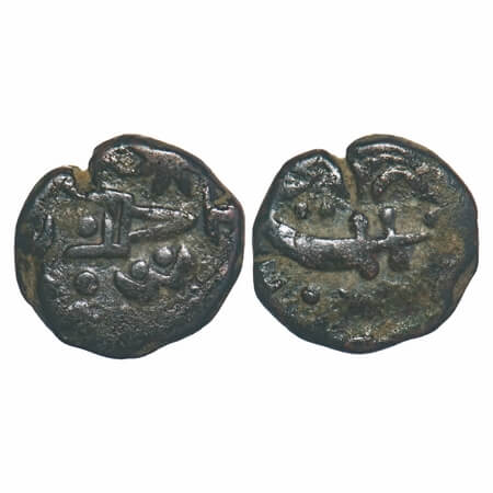 Gwalior, Copper Paisa, 7.57g, (Jawad) Mint, INO Shah Alam II), Obv: Dagger & star, Rev: sw