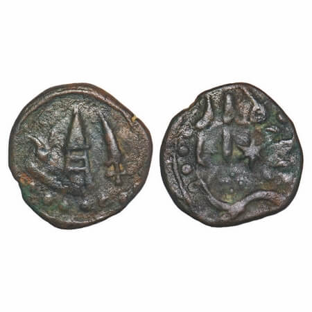 Gwalior, Copper Paisa, 8.06g, Jawad Mint, Obv: scimitar and katar, Rev: star and various d