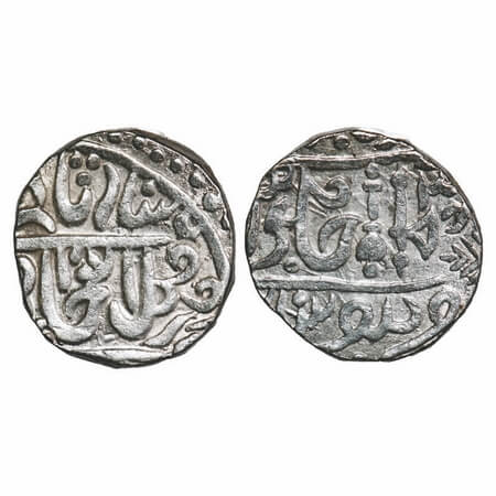 Gwalior, Silver Rupee, 10.83g, Daulat Rao (AH 1209-1243, 1794-1827 AD), Jean Baptiste Filo