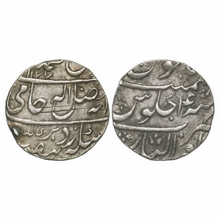 Gwalior, Silver Rupee, 11.24g, Mahadji Rao Sindhia (1761-1794 AD), Gwalior Fort Mint, AH 1