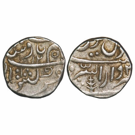 Gwalior, Silver Rupee, 11.70g, Daulat Rao Sindhia (1794-1827 AD), Dar us Sarur Burhanpur M