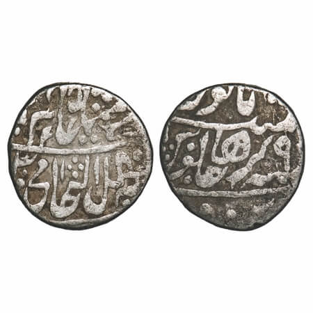 Gwalior, Silver 1/2 Rupee, 5.15g, Daulat Rao Sindhia (1794-1827 AD), Narwar Mint, AH (12)3